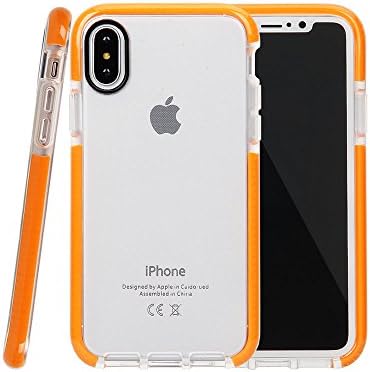 IPhone X Case, IPhone 10 Case, DBEAZZT Clear Soft Fit Bumper Case [Shock Absorption Flexible TPU + Anti Scratch Back] Protective Shell Cover for Apple IPhone X/IPhone 10 (5.8 inches) (Orange)