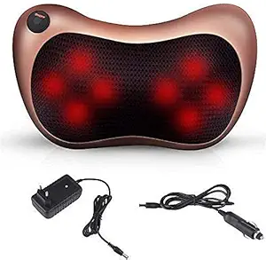Corceptive Electronic Portable Car Massage Pillow Massager Cushion Car Lumbar Neck Back Shoulder Heat Pillow Deep Kneading Massager Relax Pain Back Pillow for Car Home Office Massager