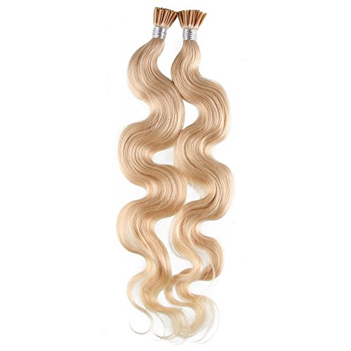 Beauty7 100S I-tip Real Remy Human Hair Extension Stick Body Wave Hair Extension #60 platinum blonde 1g/strand 20 inches