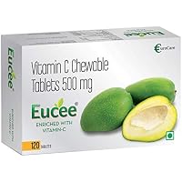 Eucee vitamin c 500mg | 120 count | chewable tablets in green mango flavour