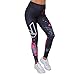 Produktbild Komise Frauen-Mädchen-Mode-Druck-Trainings-Gamaschen-Eignungs-Sport-laufende Yoga-athletische Hosen (Schwarz, S)