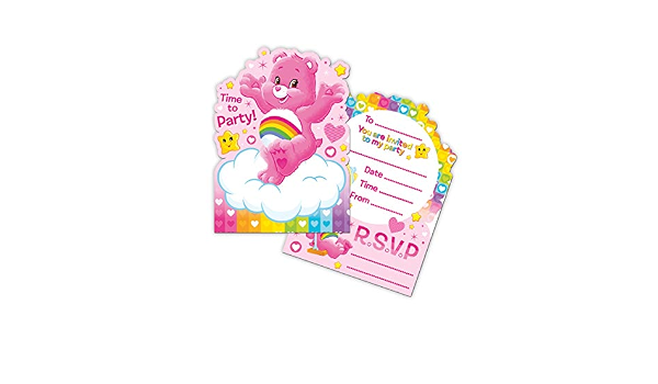 Lot De 6 6 Cartes D Invitation Bisounours Taille Unique Decoration Et Accessoires De Fete Animation Anniversaire Mariage Evenement Jouet Ballon Amazon Fr Cuisine Et Maison