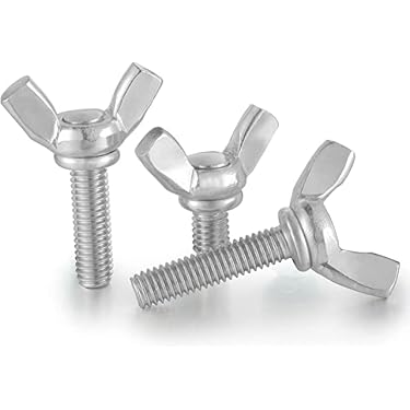thumbnail image 2 of Uxcell 29mm Wide Metal Wings Butterfly Nuts - 7mm Thread, Silver Tone, 10-Pack 2 of 4
