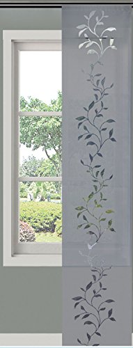 Moderner Flächenvorhang Schiebegardine Tendril aus hochwertigem Ausbrenner-Stoff mit Klettband, 245x60 (HxB), Grau, 85611