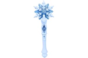 Toyvian Kidult Toys Light Up Snowflake Wand for Girls, Glowing Snowflake Wand LED Light Up Princess Wand for Kids Party Favors Pretend Play Christmas Birthday Gifts (Blue)