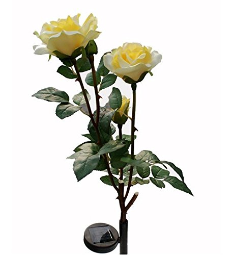 FRE solarbetrieben, künstliche Rose LED Licht, Querformat, Gelb - 2
