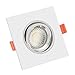 Produktbild LUXVENUM® | 5x dimmbare, ultra flache (25mm) LISTA ACRILICO LED Einbau-Strahler | Extrem hell & sehr hohe Farbwiedergabe Ra >90 / Cri 90 | 7W statt 90W | 230V | 3000 Kelvin 550 Lumen | 10x10cm groß | Eckige Leuchtdiode aus stlylischem, weißen Plexiglas & verchromten Edelstahl | 5er Set warmweiß 3000K