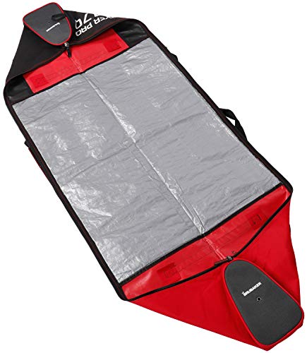 BRUBAKER Conjunto 'Super Function 1.0' Bolsa para botas y Casco de ski junto a 'Carver Pro 1.0' Bolsa para un par de Ski - Negro / Rojo - 170 cms.
