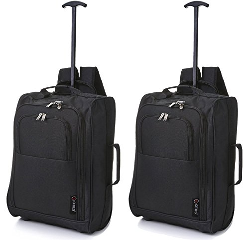 5 Cities Set de 2 Trolley Mochila de Equipaje Ligero Equipaje de Mano 42L