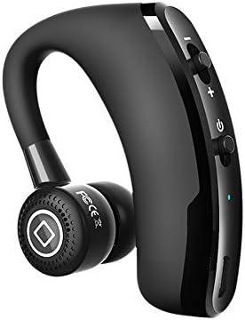 Bluetooth Headset, Wireless Bluetooth V4.1 Earpiece with Mic Noise Cancelling Earbuds In-Ear Earphones for Business/Driving Ear Hooks Headphones for iPhone Samsung Android Cellphones-Black