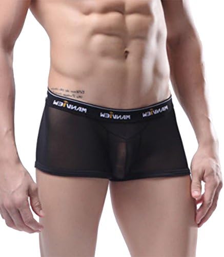 Men's Boxer Underwear Net Yarn Perspective Comfort High Elasticity Breathable Shorts
