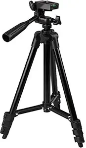 SAINI 3120 Tripod Stand (Black) for Phone and Camera Adjustable Aluminium Alloy Tripod Stand Holder,Photo/Video Shoot,TIK Tok/YouTube Videos with Mobile Clip Holder Bracket