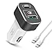 Price comparison product image USB Type C Car Charger, 63W Quick Charge 3.0 QC3.0 USB + PD Type C Car Charger Phone Power Adapter High Speed for New MacBook Pro,Chromebook,Samsung Galaxy S8/S7/S6,iPhone X, iPad (white-grey)
