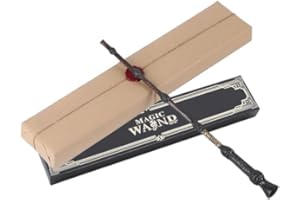 GQDGCU Magic Zauberstab, Zauberstäbe mit Incendio Zauber, Zauberstab Set mit Zauberpapier 3PCS, Schön verpackt in Einer Geschenkbox, perfekt für Cosplay, Halloween und mehr (DB Dunkelbraun)