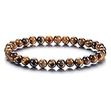 Crystaltears Tiger Eye Healing Crystal Bracelet 6mm Natural Gemstone Bead Bracelets For Women Energy Quartz Crystal Stone Stretch Bracelet Healing Crystal Jewellry Gift For Women Girls Her Christmas