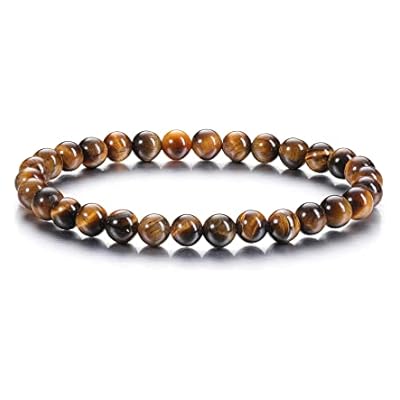 Crystaltears Tiger Eye Healing Crystal Bracelet 6mm Natural Gemstone Bead Bracelets For Women Energy Quartz Crystal Stone Stretch Bracelet Healing Crystal Jewellry Gift For Women Girls Her Christmas