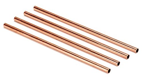 Set von 4, Kupfer massiv Trinkhalm für Bier, Vodka/Bier Wein/Cups/Tassen Cocktail Gläser Bier Bar Collection (4)