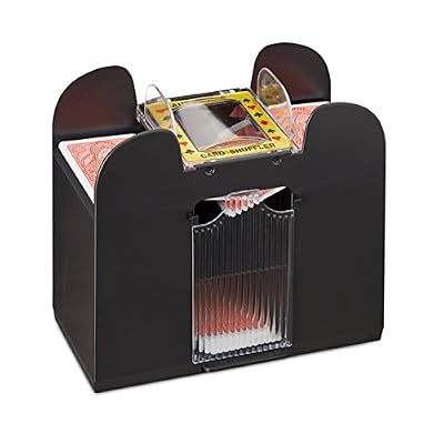 Relaxdays 10021345 Mélangeur de cartes automatique 6 jeux de cartes à piles poker rami, noir