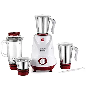 Cello Grind-N-Mix Elite Mixer Grinder, 500W, 3 Stainless Steel Jar and 1 Juicer Jar (Maroon), Extra Large