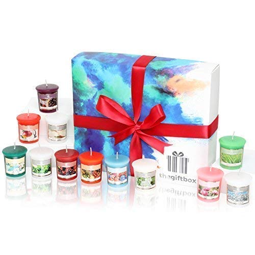 Honeyrain Luxury Candle Gift Set with 12 Scented Wax Candles. Scented Candles Gift Sets Are Ideal Birthday Gifts for Women, Great Gifts for Her or Perfect Women's Gifts