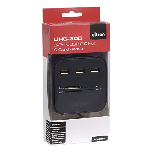 ULTRON UHC-300 3-Port USB 2.0 Hub und Kartenlesegeraet - 3