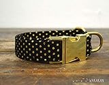 Hundehalsband: Black & Gold, von Hand gefertigt in Spanien von Wakakán