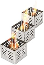 Stones Skato Set di 3 Lanterne da tavolo al Bioetanolo, Metallo, Acciaio