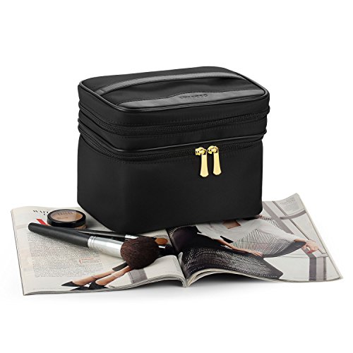 CHICECO Groß Nylon Pinseltasche Kosmetiktasche Reise Kulturtasche nit Burgunderfarbenes Futter – 23 x 16 x 16.7 cm - 6