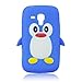 Produktbild Silikon Case 3D Pinguin blau für Samsung Galaxy S4 (Duos) Handy Tasche Schale Cover Schutz Hülle Bumper Back Case