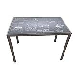 Cristal templado Suarez Dahl B1 Mesa CICA Bakery, Acero, Plata, 60x105x75 cm