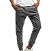 Produktbild Ansenesna Hosen Herren Baumwolle Lang Sport Einfarbig Locker Freizeithose Mit Drawstring Männer Jogging Knöchellang (M, Grau)
