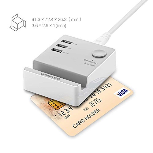 UGREEN USB Ladegerät 3 Ports Ladeadapter 20W 4A USB Charger Weiß mit PowerIQ Technology 1.5m EU Netzkabel Handy Halterung für iPhone 7/ 7 Plus/ 6/ 6 Plus/ 5S, iPad, Samsung Galaxy S8/ S7, Handy, Tablet, Kamera, MP4/ MP5 und andere digitale Geräte - 6