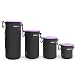 Produktbild Objektivtasche, Evecase 4er-Pack Neopren Wasserabweisend Objektivbeutel mit Kordelzug, Flauschiger Innenfutter, Karabinerhaken - S / M / L / XL
