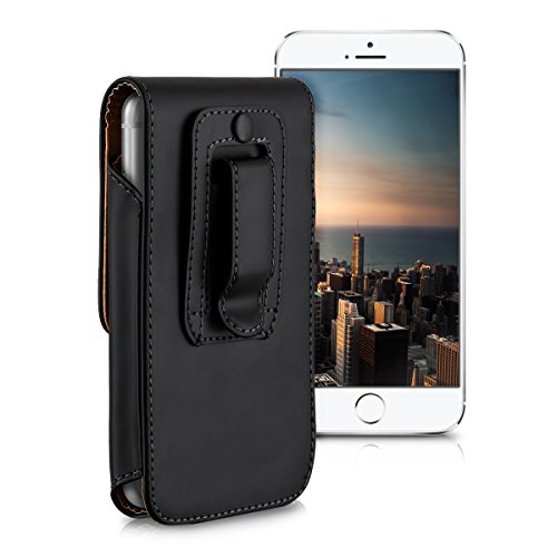 kwmobile GÃ¼rteltasche HÃ¼lle fÃ¼r Smartphones mit GÃ¼rtelclip - Kunstleder GÃ¼rtel Case mit GÃ¼rtelschlaufe in Schwarz InnenmaÃŸe: ca. 13,5 x 6,9 cm