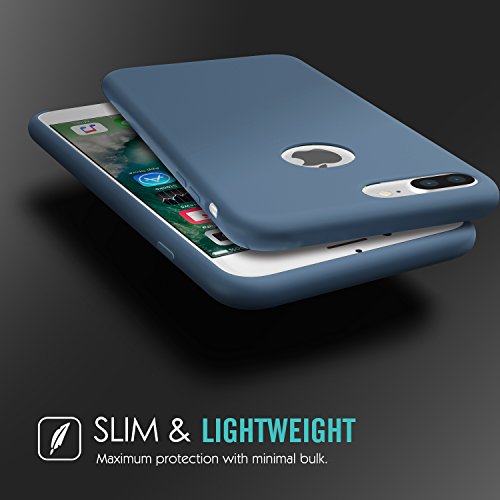 MoKo iPhone 7 Plus Funda - Ultra Slim Flexible Silicona Parachoques Gel Ara  azos Absorbente Resistante Protector Tacto Suave Back Cover para iPhone iPhone 7 Plus  Oc  ano Azul