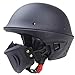 Produktbild WeeLion Erwachsenen Motocross Hooligan Helm, abnehmbare Maske Harley Retro Persönlichkeit Helm DOT Zertifiziert Männer und Frauen (S, M, L, XL, XXL),matteblack,S