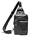 Produktbild Leder Herrentasche Top Layer Leder Herren Brusttasche Casual Messenger Bag Vertikal Parsection Schultertasche Kleine Tasche, Schwarz, S