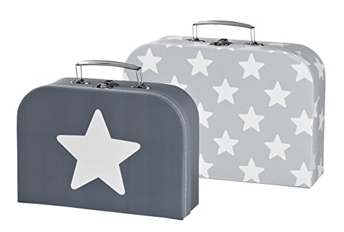 Preisvergleich Produktbild Kids Concept- Kinder Kofferset STAR 2er-Set - Sternenprint , Grau