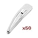 Gleader Lot of 50 Silver Tone Snap Hair Clips 40mm Craft Bow