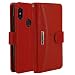 Produktbild IDOOLS Handy Hülle, Schutzhülle Nur für Redmi Note 5/Note 5 Pro, Leder Schutzhülle mit Kartensteckplatz, Magnetisch Flip Brieftasche, Handyständer Funktion - Rot