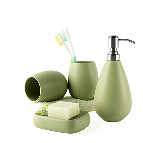 Yvonnelee Bad-Accessoires-Set, Bad Set Seifenspender, Zahnputzbecher, Seifenschale