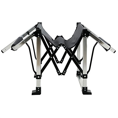 FUXTEC faltbarer Klappstuhl Anglerstuhl Campingstuhl FX-NC-117 grau klappbar mit robustem Alugehäuse, gepolsterte Armlehnen, platzsparend, mit Tragegriff, äußerst belastbar bis 120 kg – Das Original mit Qualität! - 9