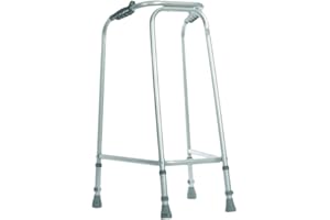 LOOPS Ultra Narrow Walking Frame - Slim Design - 490mm Width - Large - Lightweight Aluminium - Non-Slip Rubber Ferrules - Ergonomic Hand Grips - Rehabilitation Walking Aid