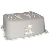 ANTI RUTSCH - Trittschemel / Tritthocker / Kindersitz - " Zebra - grau " - Kinderschemel & Kindertritt / Fußbank - groß - ideal als Erhöhung & Sitz - Kinderhocker - auch für Toilettentrainer - für Kinder Mädchen Jungen - Bad Kunststoff - Trittbank - Tiere