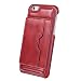 Produktbild iPhone 6 Hülle, iPhone 6-6S Schutzhülle mit Standfunktion Kartenfach Wallet Case Dünn PU Leder Rückseite Kratzfest Stoßfest Ledertasche Handyhülle Hülle für Apple iPhone 6/6S-Rot Hülle Handytasche