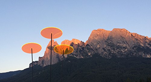 Cazador-del-sol ® | tres | 3 Stück Sonnenfänger gelb, Durchmesser 20 cm, 1,75 Meter hoch – das Original - 2