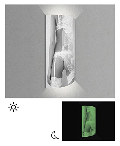 Preisvergleich Produktbild Wandbeleuchtung Startoshop, nachleuchtende Wandlampe, Wandleuchte Frontscheibe Plexiglas, Design Erotik, Wandlampe mit 7W LED Leuchtmittel, 37 cm x 80 cm