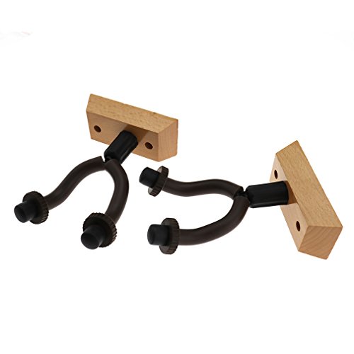 Preisvergleich Produktbild 2x Holz Gitarrenhalter Hänger Gitarrenständer Wandhalter Wand Halterung