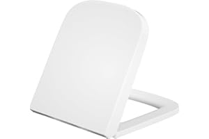 Vantency Square Toilet Seat Soft Close, Top Fit White Toilet Seats with Quick Release, Adjustable Hinges