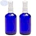 PACK of 2 - 100ml BLUE Glass Bottles with White ATOMISER Sprays. Essential Oil / Aromatherapy Use